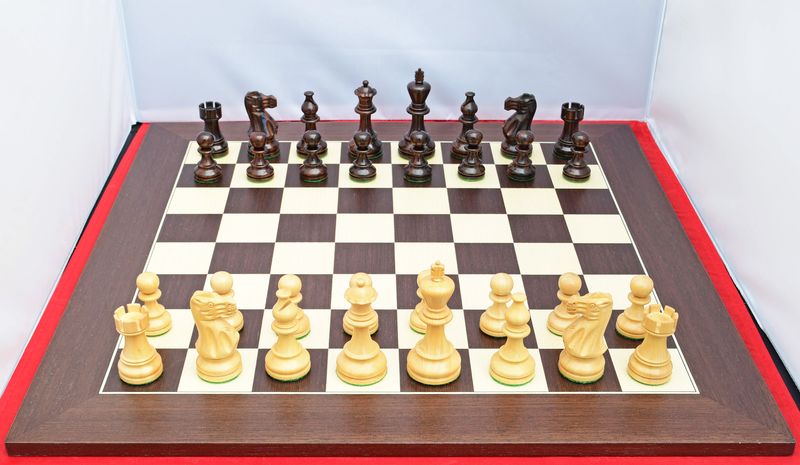Wooden Chess Set No: 6, KH 96 mm, Wenge with American Staunton pieces