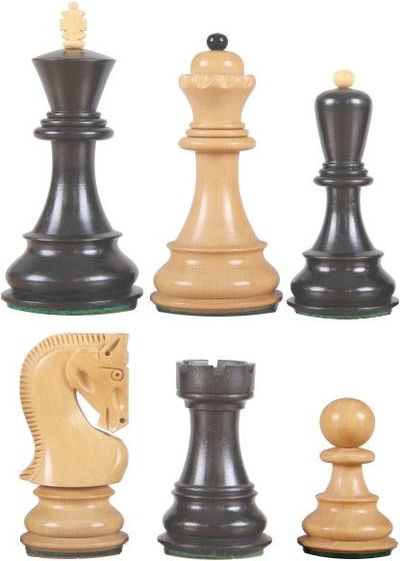 Wooden Chess Pieces No: 6, KH 95 mm, Zagreb Weighted