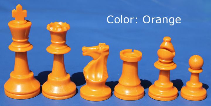 Plastic Chess Pieces No: 6, KH 95 mm, Orange
