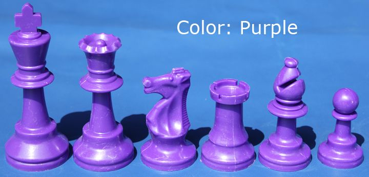 Plastic Chess Pieces No: 6, KH 95 mm, Purple