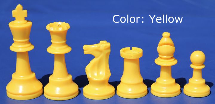 Plastic Chess Pieces No: 6, KH 95 mm, Yellow