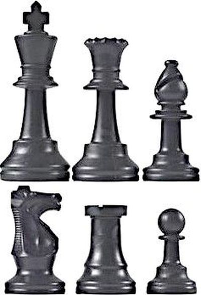 Plastic Chess Pieces No: 6, KH 95 mm, Black