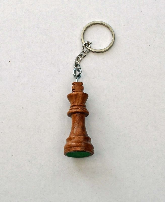 Sleutelhanger houten schaakstuk Koning
