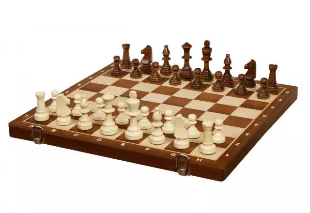 Wooden Chess Set No: 5, KH 90 mm, foldable, Art Set Sapele