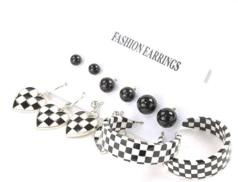 Earrings Set "Chess"