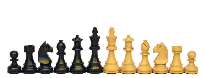 Wooden Chess Pieces No: 5, KH 89 mm, Classic Staunton (ebonised)